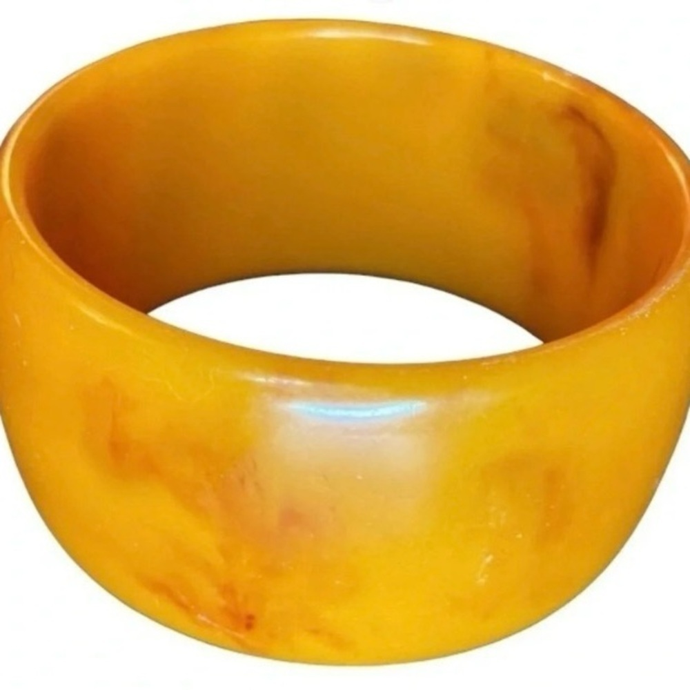 Bakelite Vintage 1940s Butterscotch Wide Bangle Bracelet